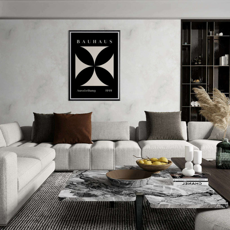 Bauhaus Minimalism 1919 Black Cream Wall Art - Vibrantwalls