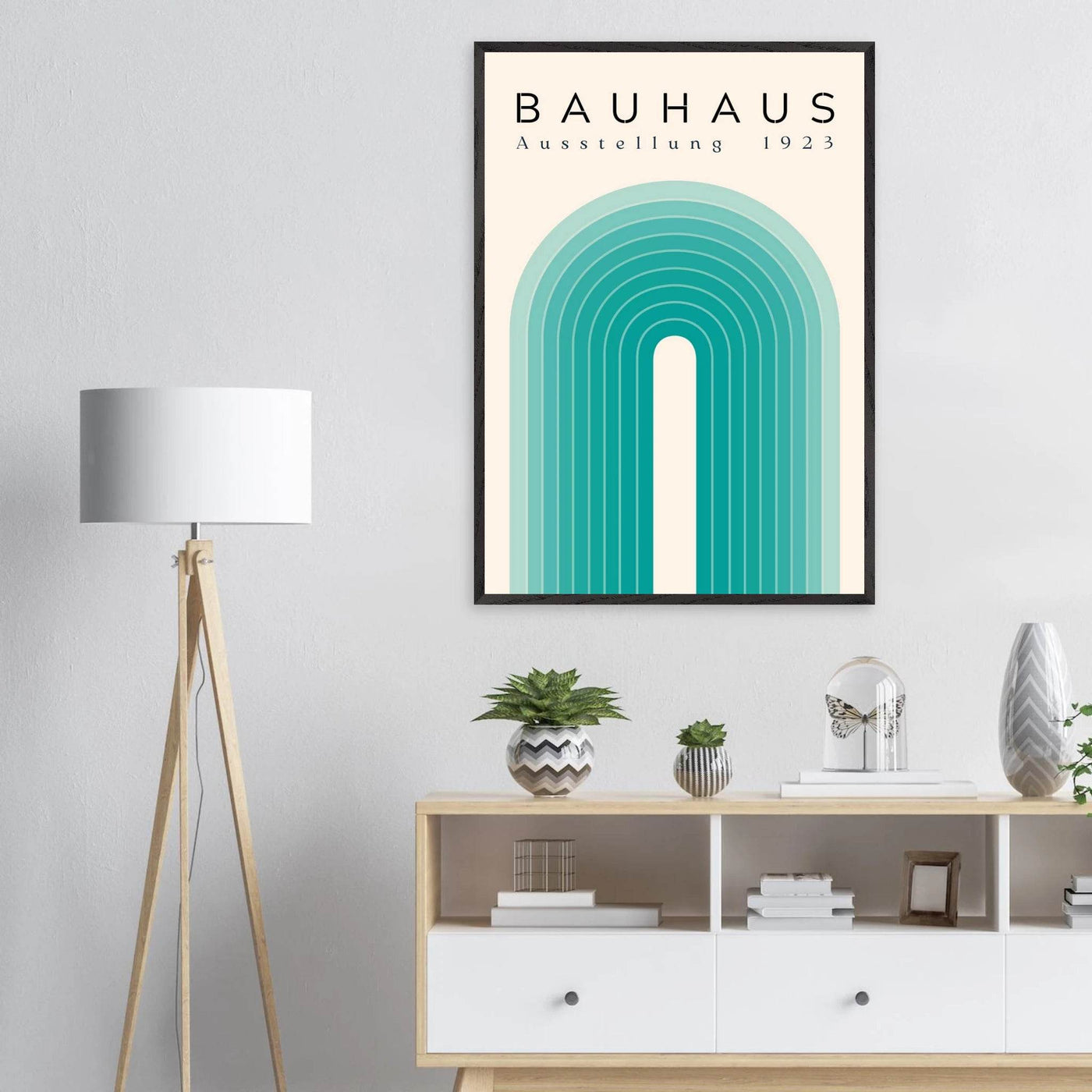 Bauhaus Ausstellung 1923 Teal & Cream - Vibrantwalls