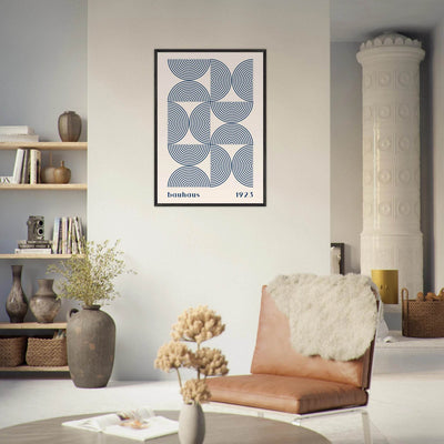 Bauhaus 1923 Navy & Beige - Vibrantwalls