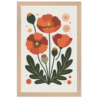 Abstract Floral Bloom Terracotta Earth Tones - Vibrantwalls