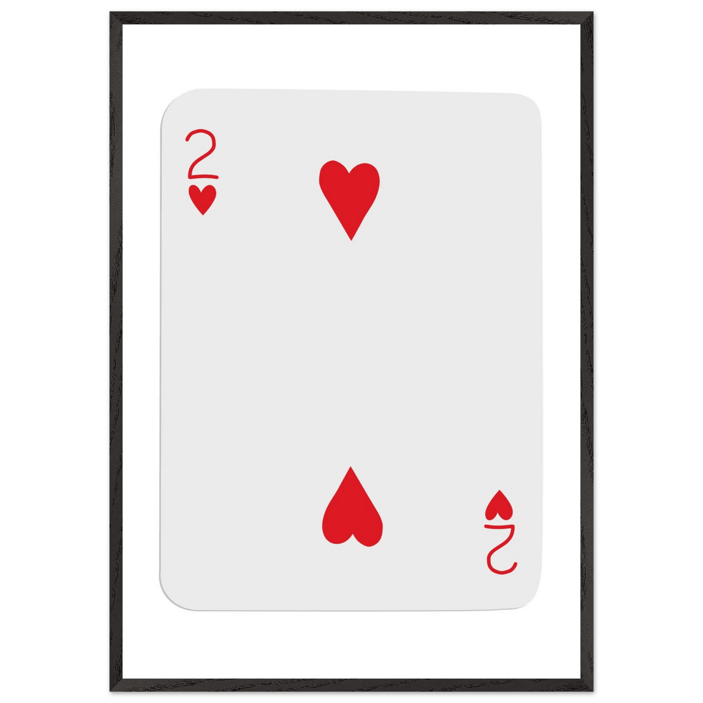 Two of Hearts Poker Card Print - Framed Wall Art, Eco-Friendly Wood Frame in Your Choice of Size & Finish - Vibrantwalls