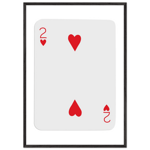 Two of Hearts Poker Card Print - Framed Wall Art, Eco-Friendly Wood Frame in Your Choice of Size & Finish - Vibrantwalls