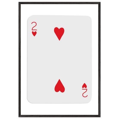 Two of Hearts Poker Card Print - Framed Wall Art, Eco-Friendly Wood Frame in Your Choice of Size & Finish - Vibrantwalls