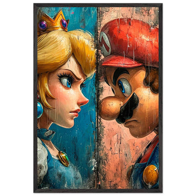 Mario & Peach Pop Art Mounted Framed Poster – Iconic Clash, Eco-Friendly, Ready to Hang - Vibrantwalls