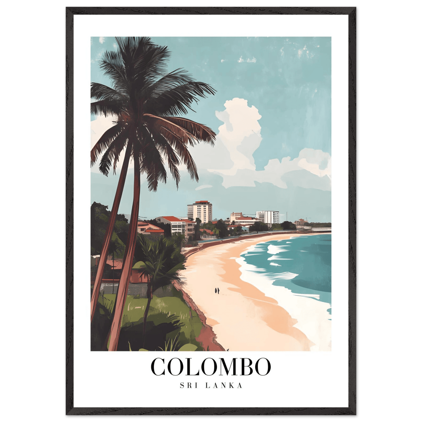 Colombo Sri Lanka Framed Poster – Vintage Coastal Art with Wooden Frame in Multiple Sizes & Finishes - Vibrantwalls