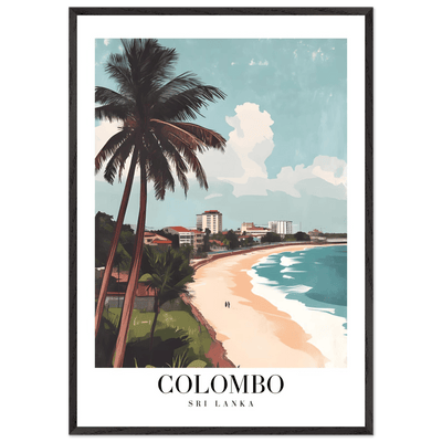 Colombo Sri Lanka Framed Poster – Vintage Coastal Art with Wooden Frame in Multiple Sizes & Finishes - Vibrantwalls