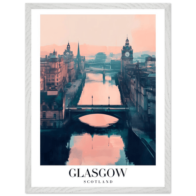 Glasgow Scotland Framed Poster – Atmospheric Cityscape Wall Art with Customizable Wooden Frame - Vibrantwalls