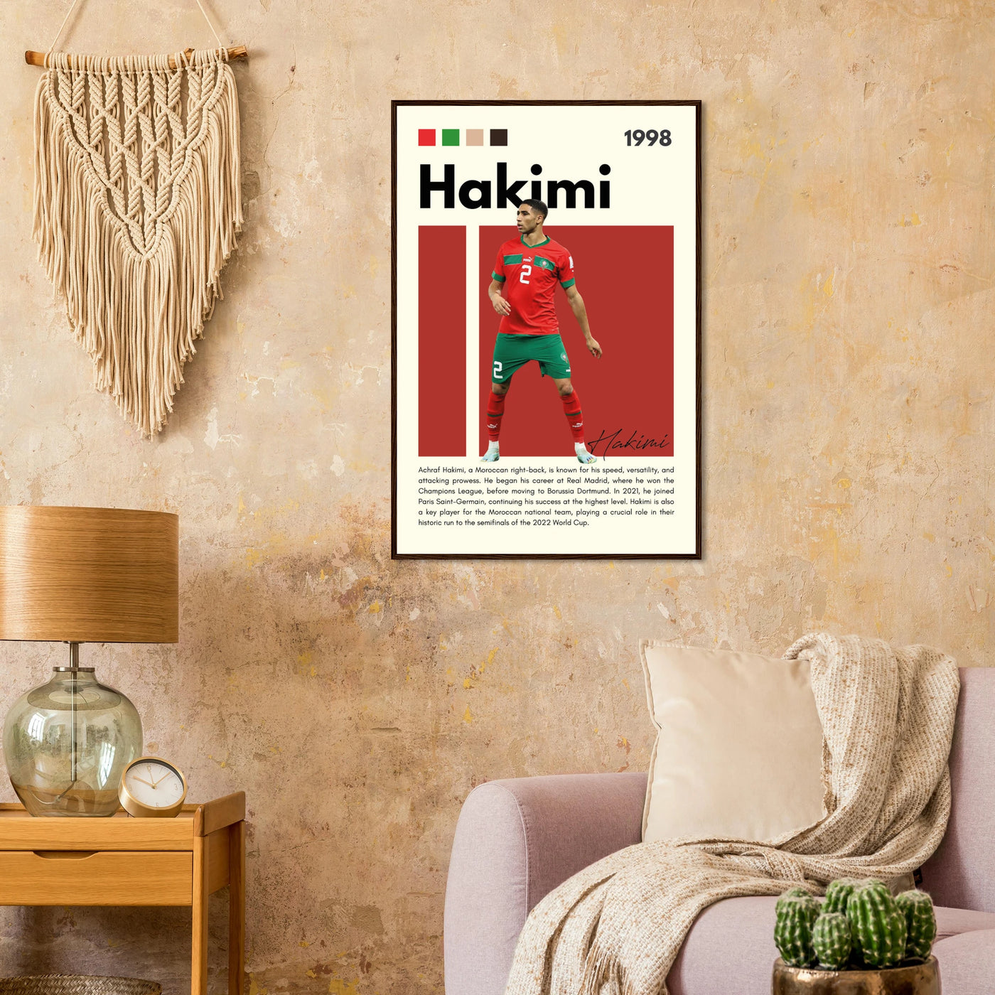 Achraf Hakimi Morocco Framed Football Legend Poster Vibrantwalls
