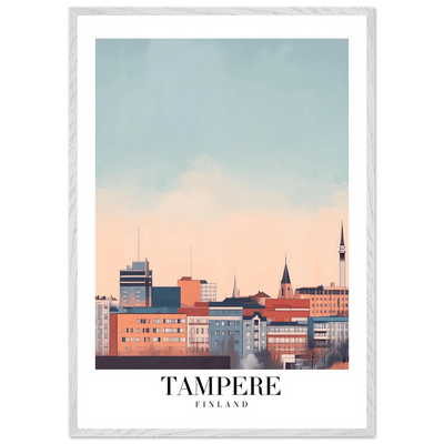 Tampere Finland Framed Poster – Modern Cityscape Wall Art with Customizable Wooden Frame - Vibrantwalls