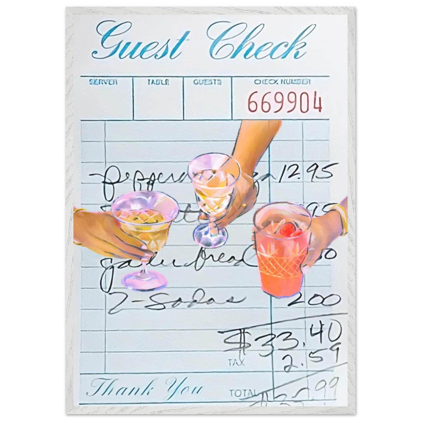 Guest Check Cocktail - Vibrantwalls