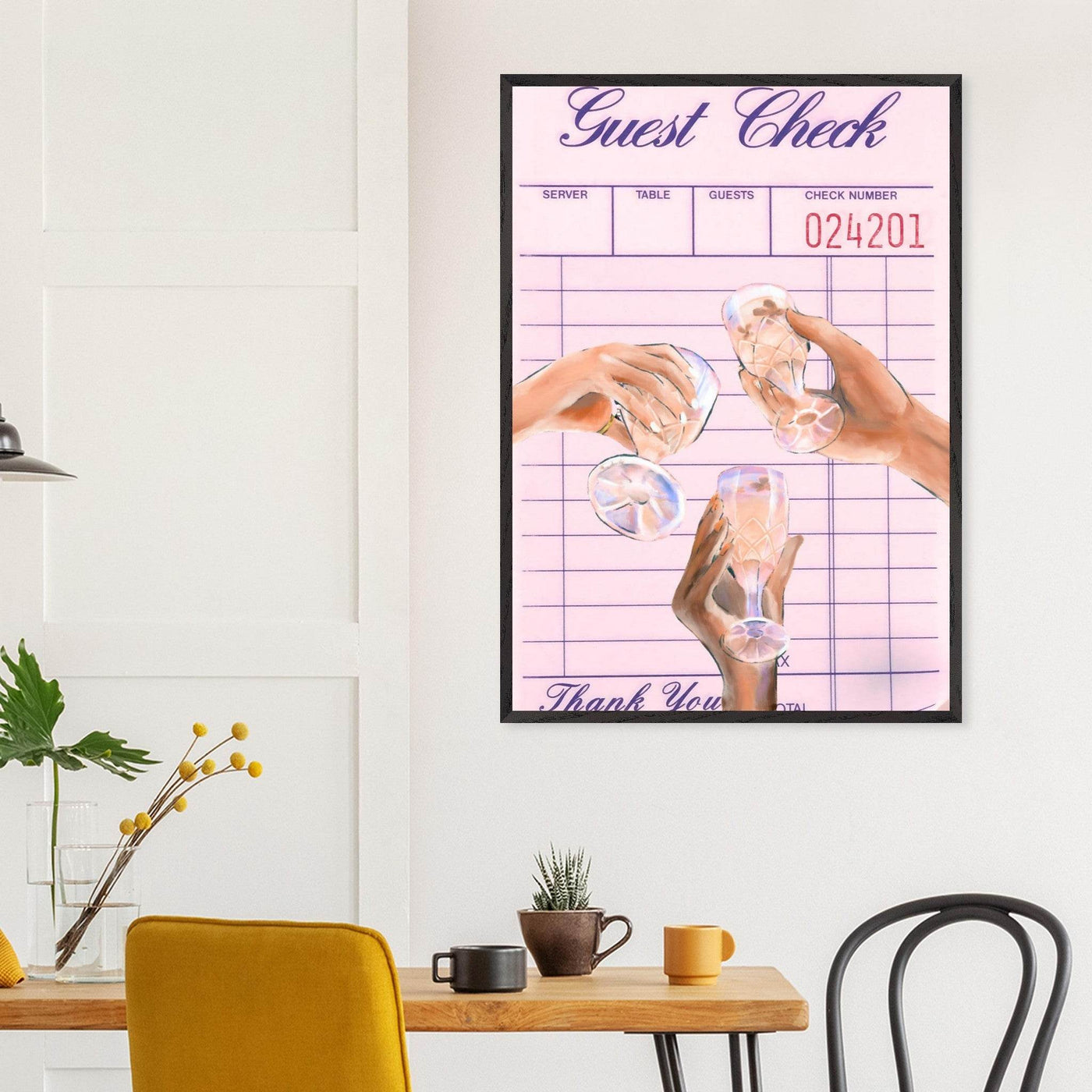 Guest Check & Crystal Glasses - Vibrantwalls