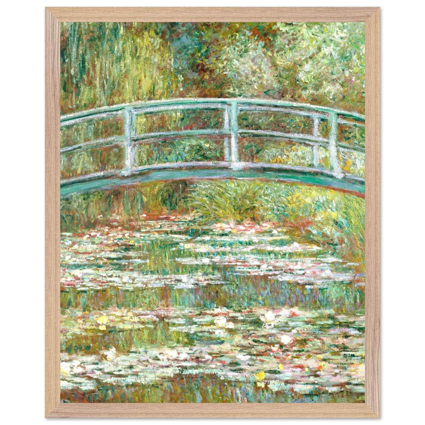 Bridge Over a Pond Art Print - Water Lilies Decorative Artwork for Your Space - Vibrantwalls