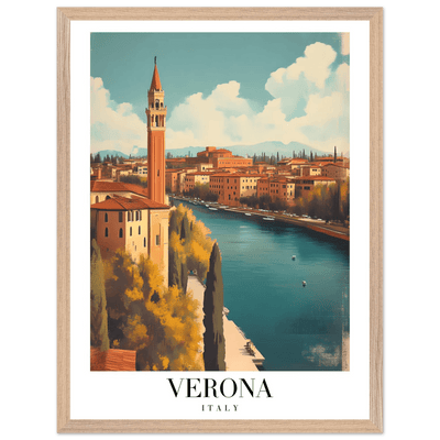 Verona Italy Framed Poster – Vintage Italian Travel Wall Art with Wooden Frame - Vibrantwalls
