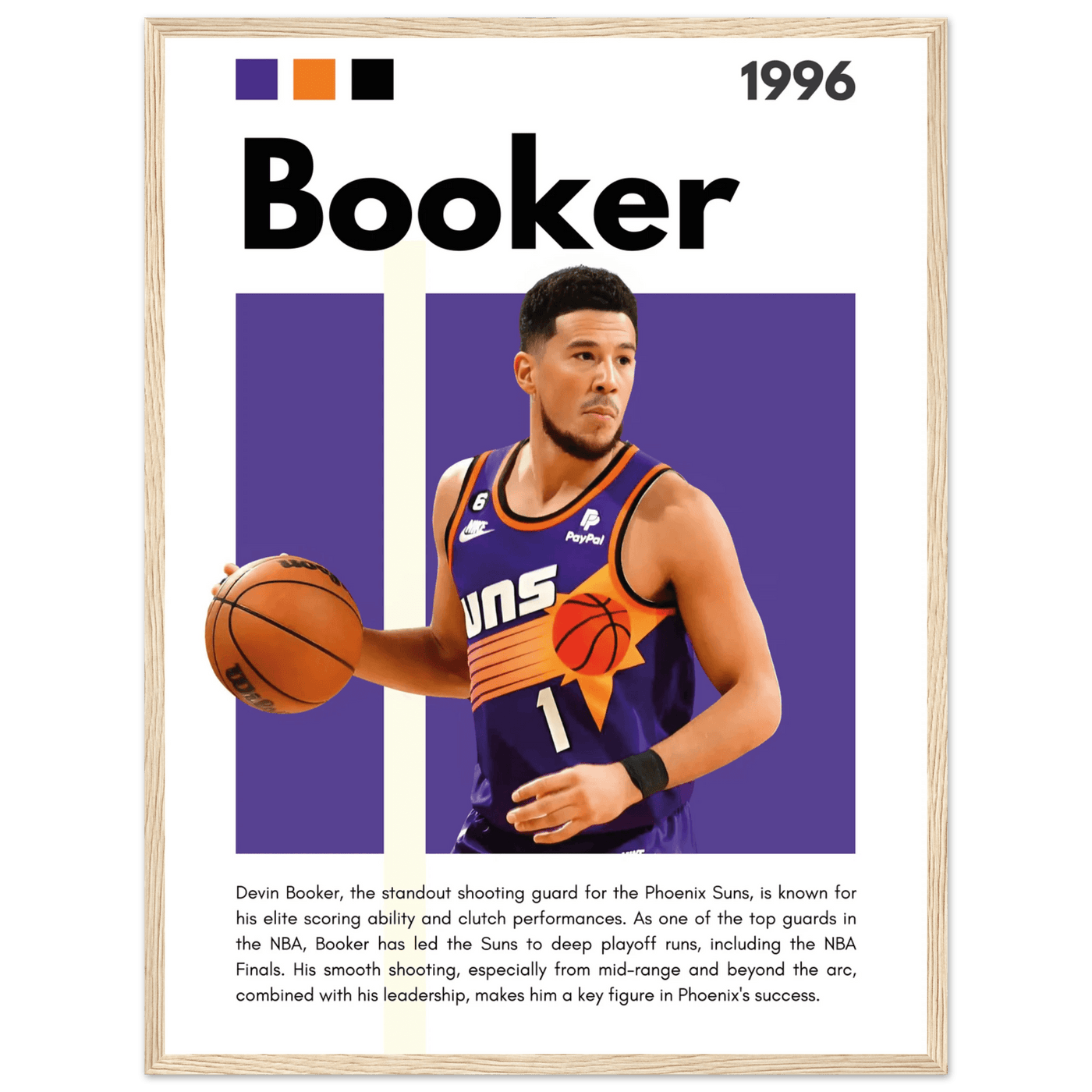 Devin Booker Phoenix Suns Modern Art Print - Vibrantwalls