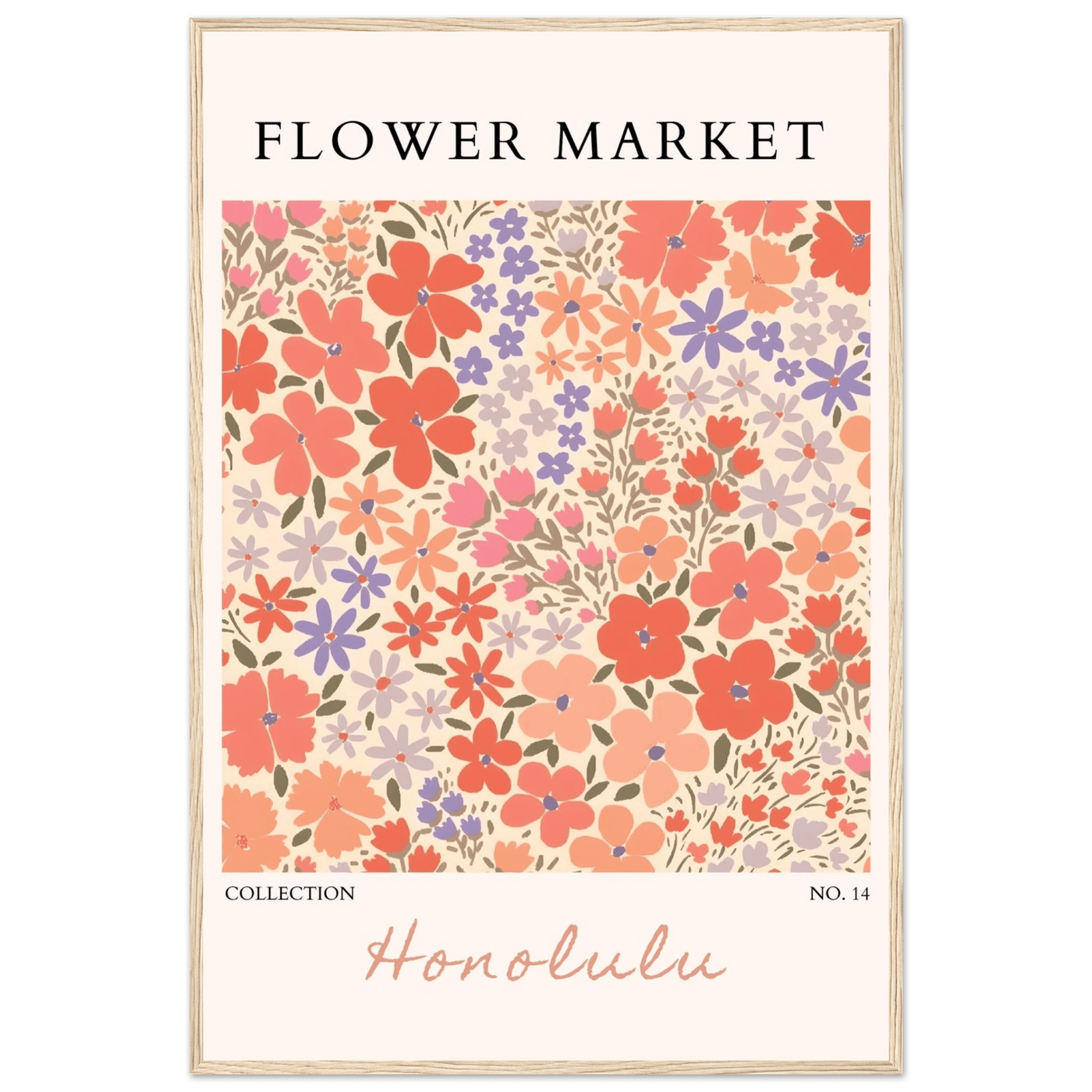 Flower Market Honolulu Framed Poster – Vibrant Floral Art Print | Ready-to-Hang Wall Decor - Vibrantwalls