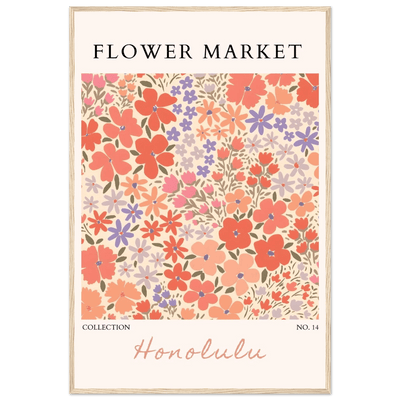 Flower Market Honolulu Framed Poster – Vibrant Floral Art Print | Ready-to-Hang Wall Decor - Vibrantwalls