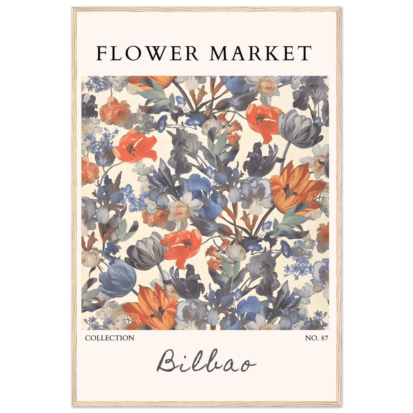 Flower Market Bilbao Print – Elegant Floral Framed Poster | Vibrant Nature & Botanical Art, Ready-to-Hang - Vibrantwalls