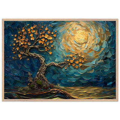 Tree of Life Jewelry - Golden Blooms & Midnight Sky Design - Vibrantwalls