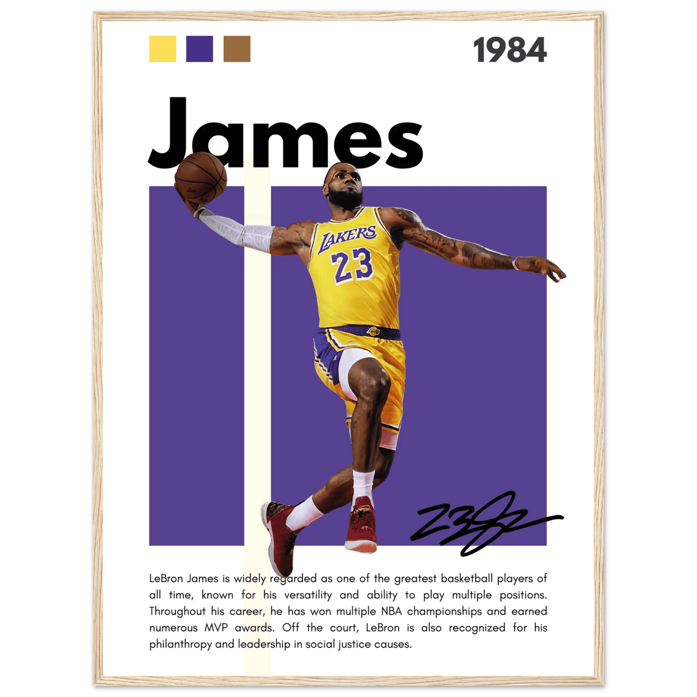 LeBron James Lakers Championship Vintage Art Print - Vibrantwalls