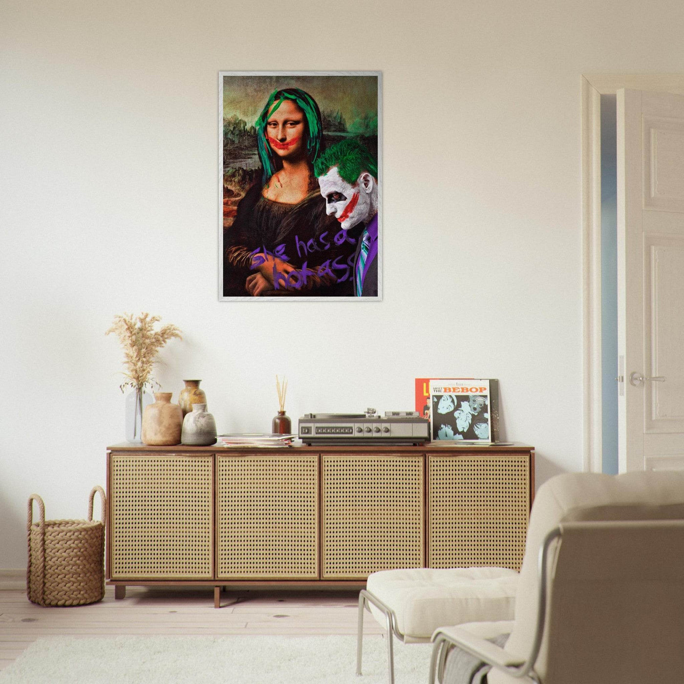 Joker & Mona Lisa Pop Art Mounted Framed Poster – Edgy, Eco-Friendly, & Ready to Hang in Your Choice of Frame & Size - Vibrantwalls