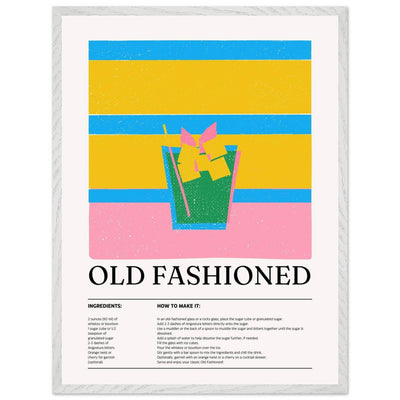 Old Fashioned Cocktail Recipe Art Print - Vibrantwalls