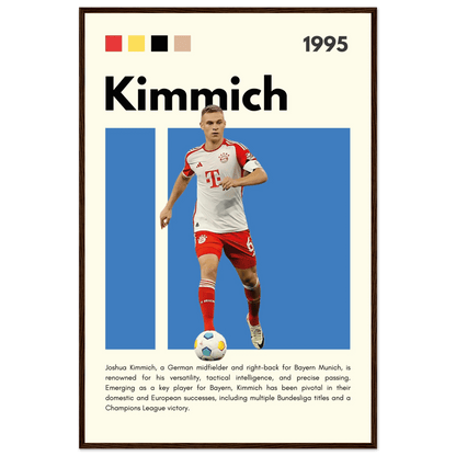 Joshua Kimmich Bayern Munich Framed Football Poster 60x90 cm 24x36″ Dark wood frame Vibrantwalls