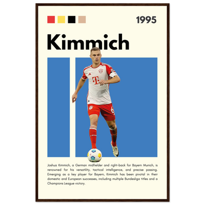 Joshua Kimmich Bayern Munich Framed Football Poster 60x90 cm 24x36″ Dark wood frame Vibrantwalls