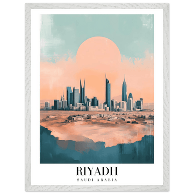 Riyadh Saudi Arabia Framed Poster – Modern Desert City Wall Art in Earthy Tones - Vibrantwalls