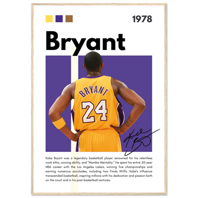 Kobe Bryant Mamba Mentality Lakers Framed Poster 70x100 cm 28x40″ Wood frame Vibrantwalls