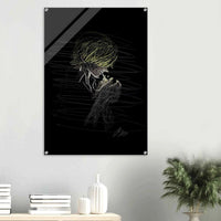 Manga Anime Wall Decor - Scribble Art Acrylic Print for Abstract Luminous Modern Home Aesthetics - Vibrantwalls