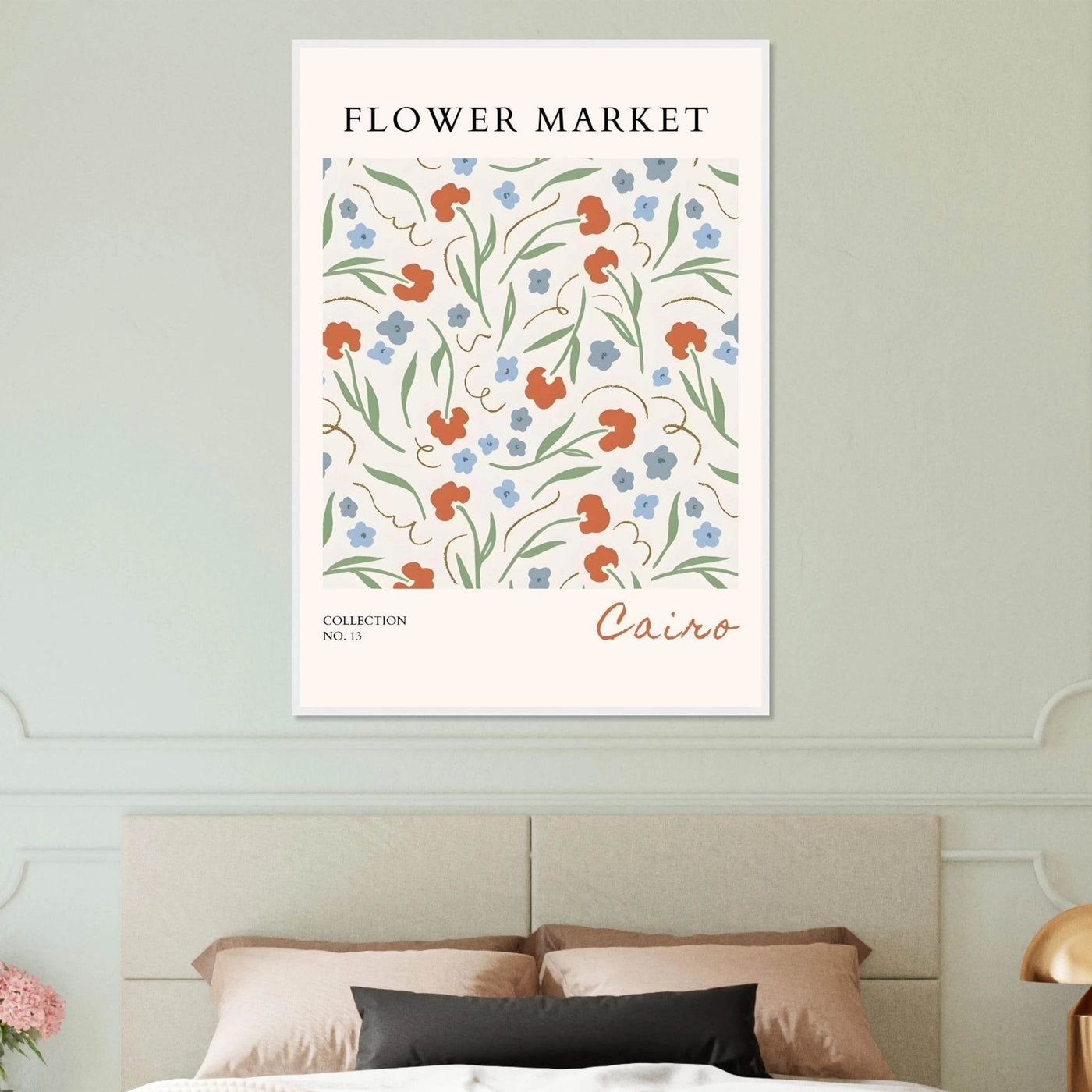 Flower Market Cairo Framed Poster – Abstract Floral Art Print | Earthy Tones & Ready-to-Hang Decor - Vibrantwalls