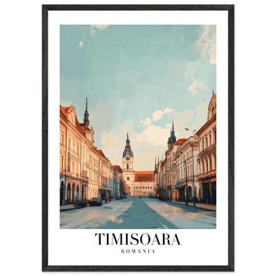 Timisoara Romania Framed Poster – Vintage Cityscape Wall Art with Wooden Frame - Vibrantwalls