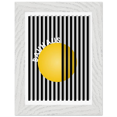 Bauhaus Yellow Circle Wall Art with Modern Stripes - Vibrantwalls