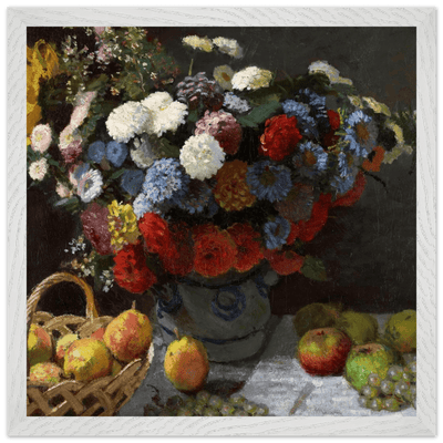 Still Life Wall Art Print of Flowers and Fruit for Elegant Home Decor - Vibrantwalls