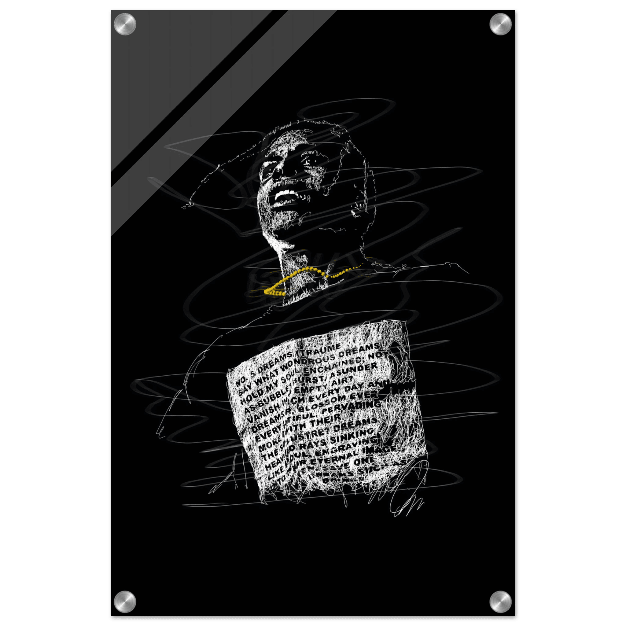 A$AP Rocky Acrylic Print - Unique Scribble Art for Stunning Wall Decor - Vibrantwalls