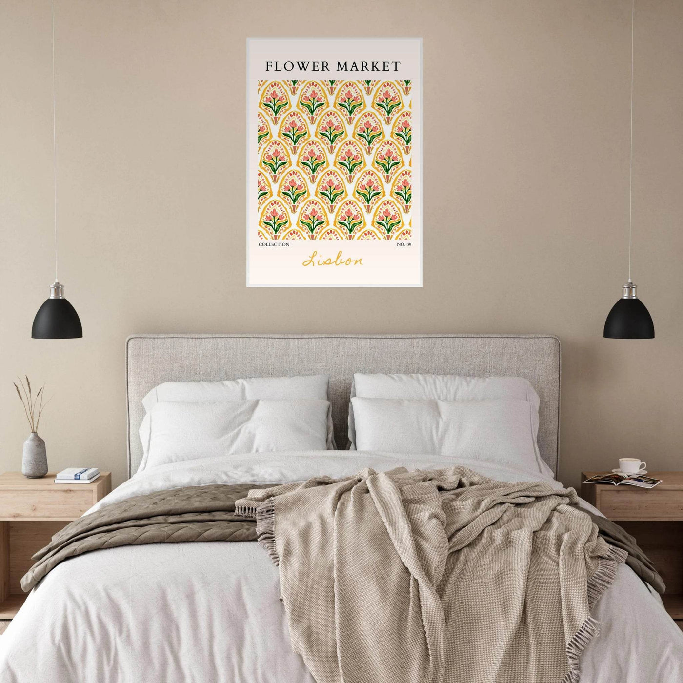 Lisbon Flower Market Framed Poster – Vibrant Floral Art Print | Ready-to-Hang Wall Decor - Vibrantwalls