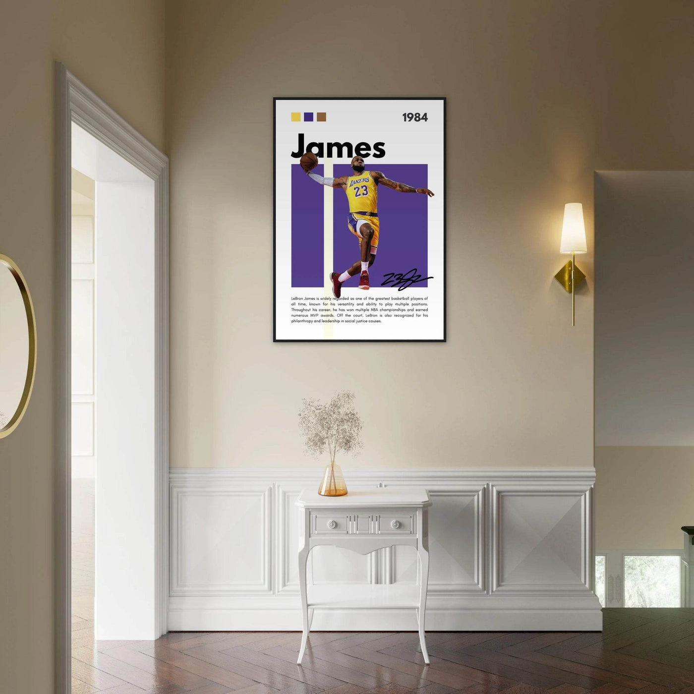 LeBron James Lakers Championship Vintage Art Print - Vibrantwalls