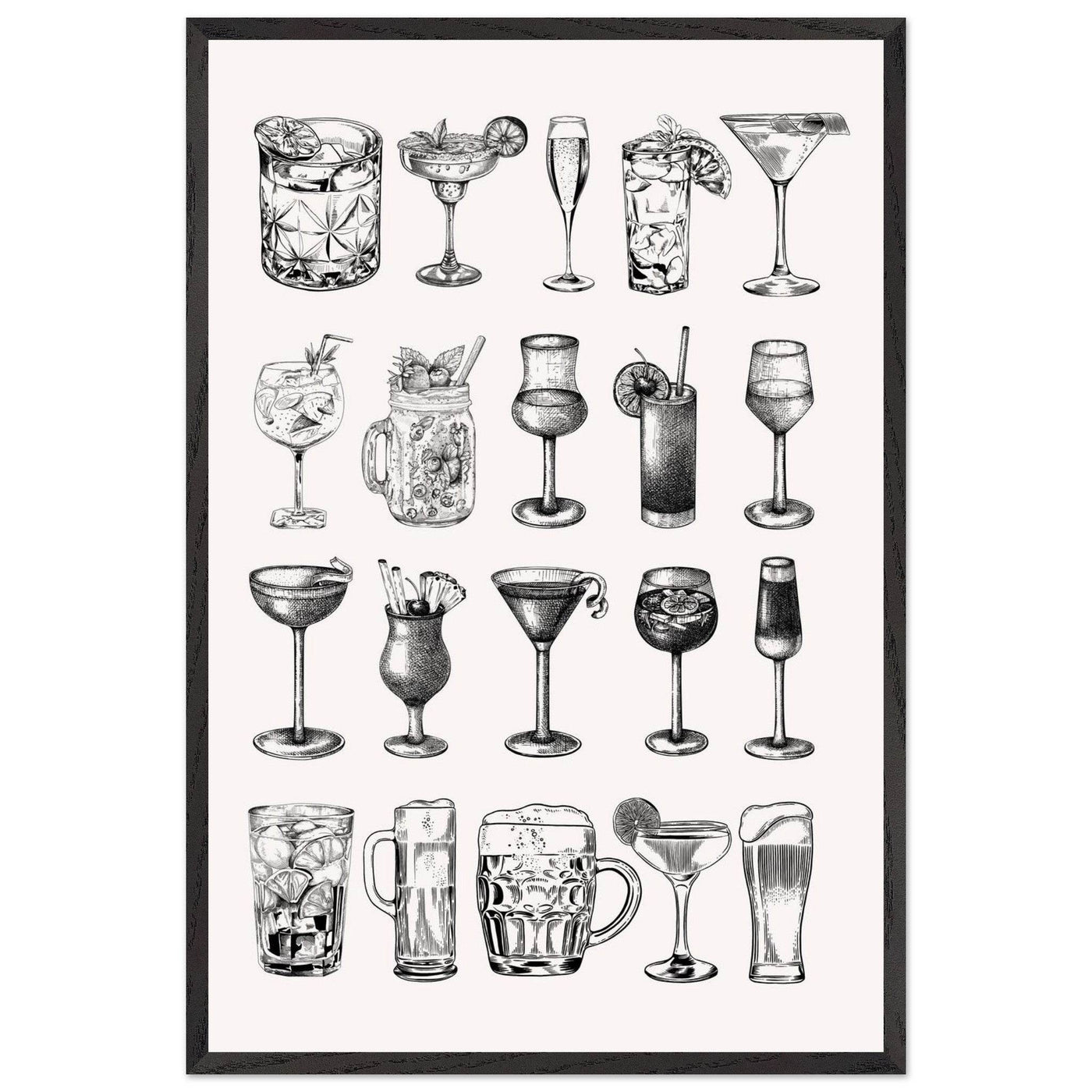 Gin Tonic Cocktail Recipe Vintage Style Art - Vibrantwalls