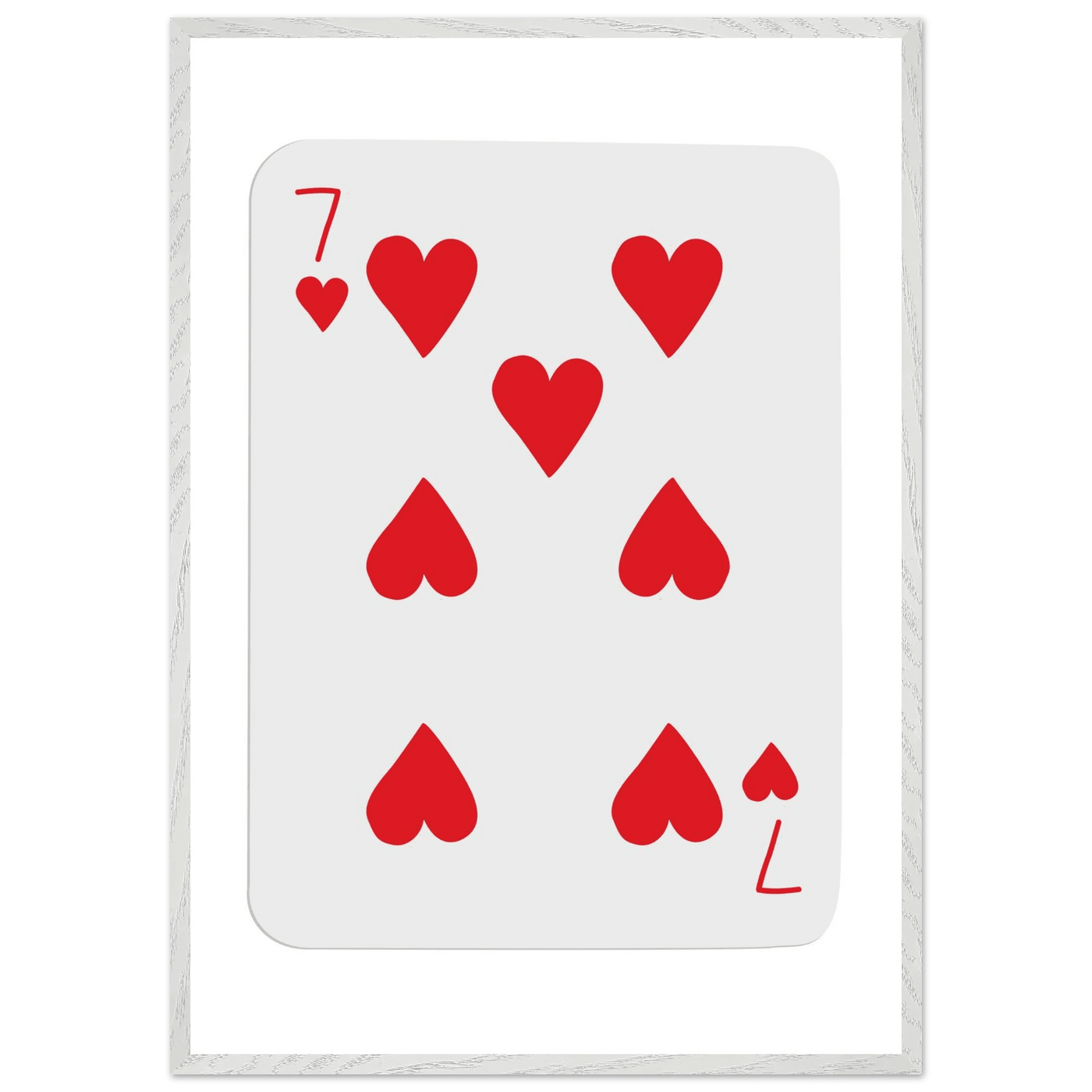 Lucky 7 of Hearts Poker Card Print - Mounted Framed Wall Art, Eco-Friendly Wood Frame & Multiple Sizes - Vibrantwalls