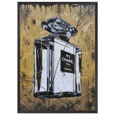 Abstract Chanel N°5 Art Print - Luxury Perfume Wall Art in Premium Mounted Frame - Vibrantwalls