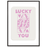 Lucky You Queen of Hearts Custom Playing Cards Framed Poster Wall Art - Vibrantwalls