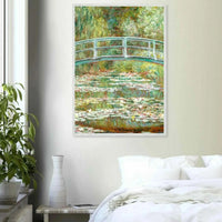 Bridge Over a Pond Art Print - Water Lilies Decorative Artwork for Your Space - Vibrantwalls