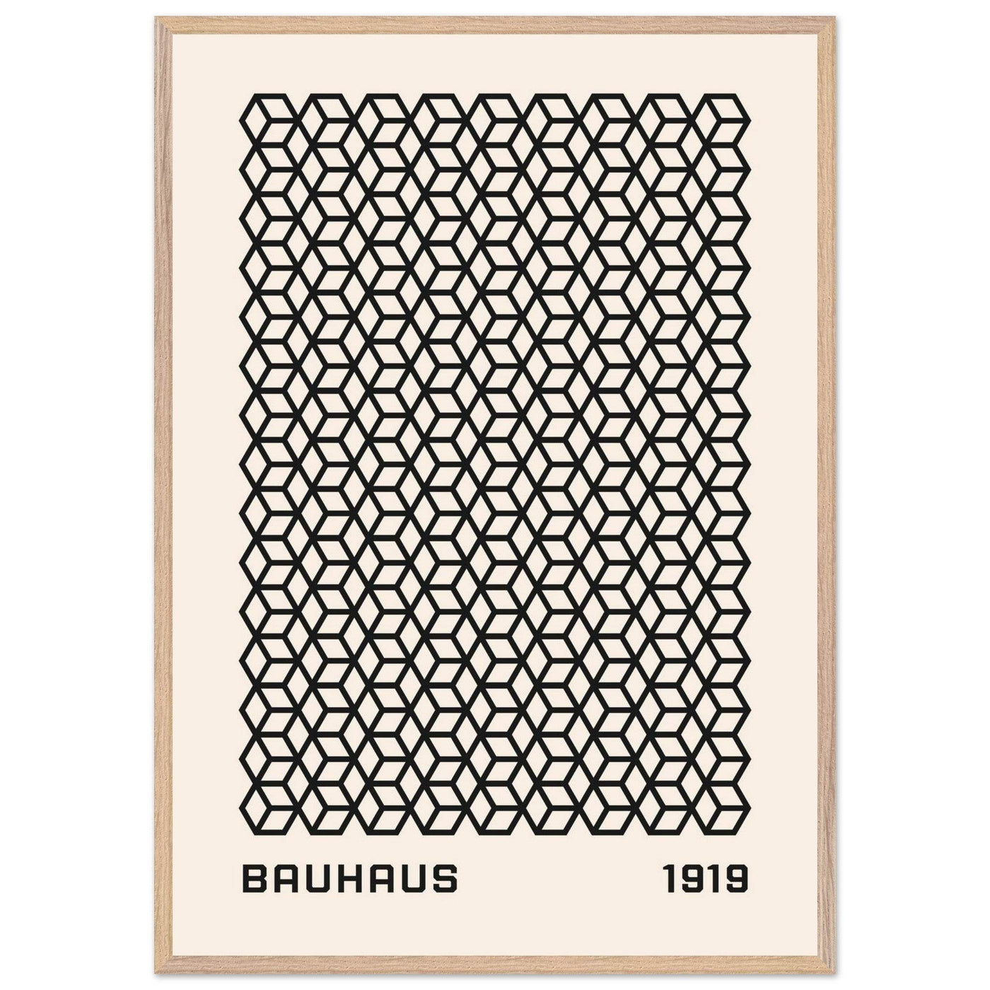 Bauhaus 1919 Geometric Cube Pattern Art Print – Modern Minimalist Framed Poster in Multiple Sizes - Vibrantwalls