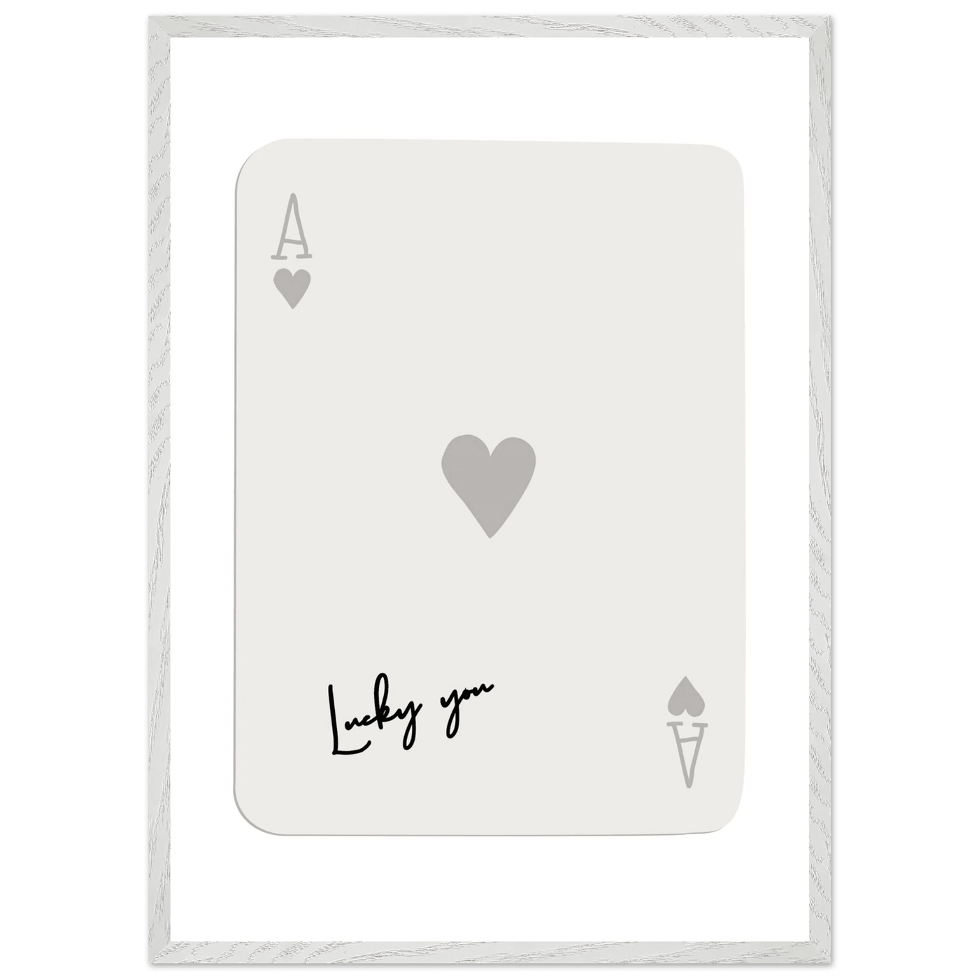 Lucky You Ace of Hearts Poker Card Print - Framed Eco-Friendly Wood Poster Art for Game Lovers - Vibrantwalls