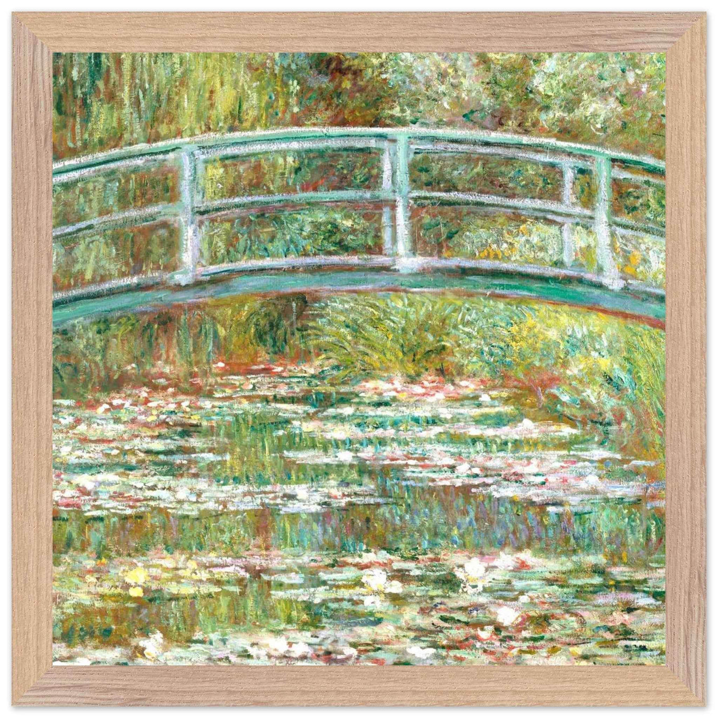 Bridge Over a Pond Art Print - Water Lilies Decorative Artwork for Your Space - Vibrantwalls