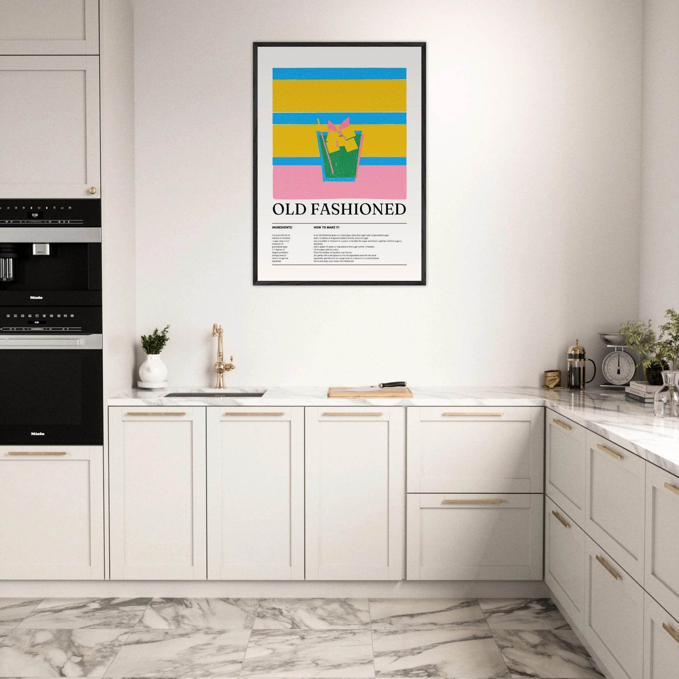 Old Fashioned Cocktail Recipe Art Print - Vibrantwalls