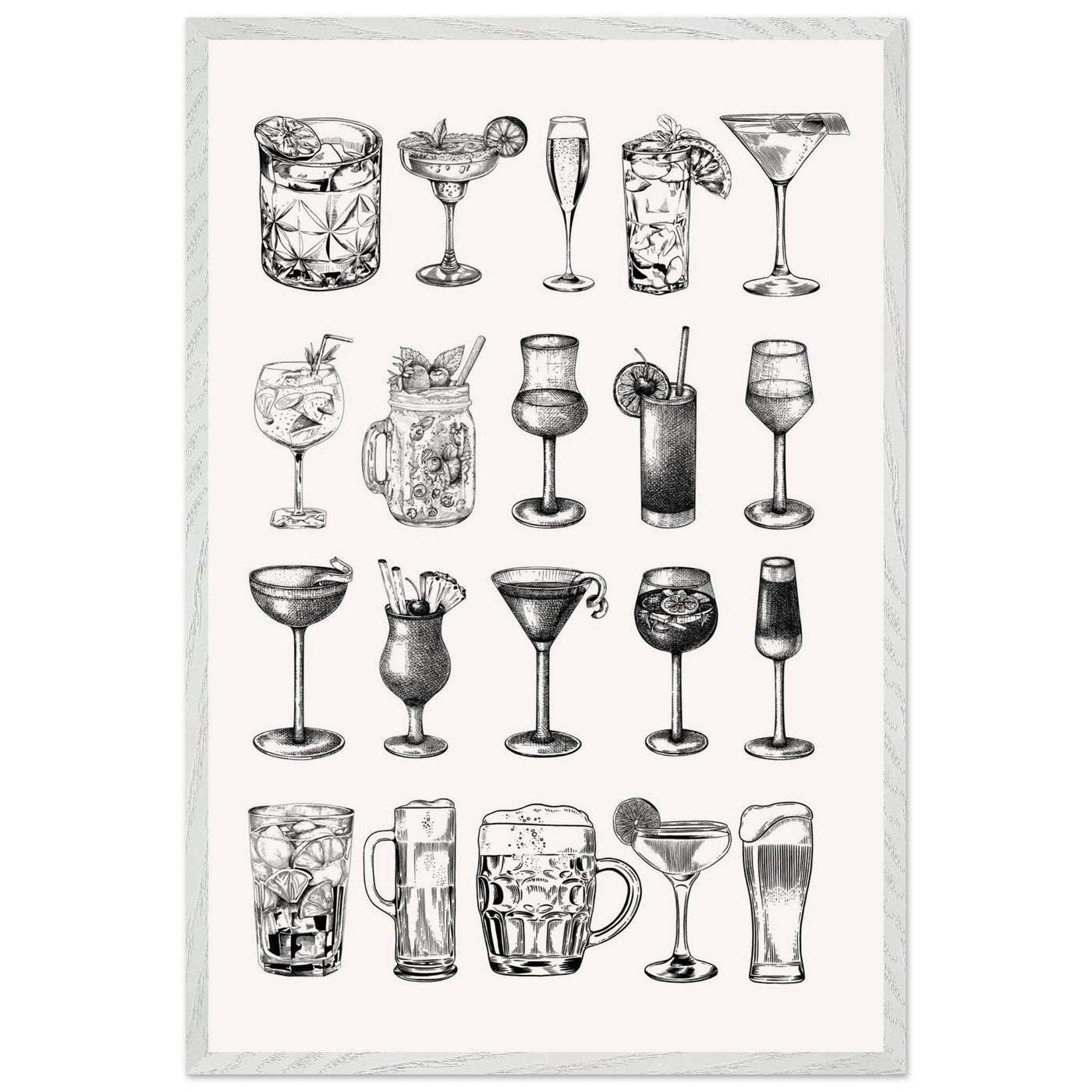 Gin Tonic Cocktail Recipe Vintage Style Art - Vibrantwalls