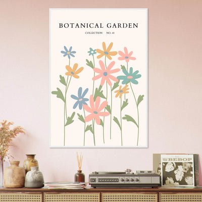 Botanical Garden Framed Poster – Whimsical Pastel Floral Art Print | Ready-to-Hang Wall Decor - Vibrantwalls