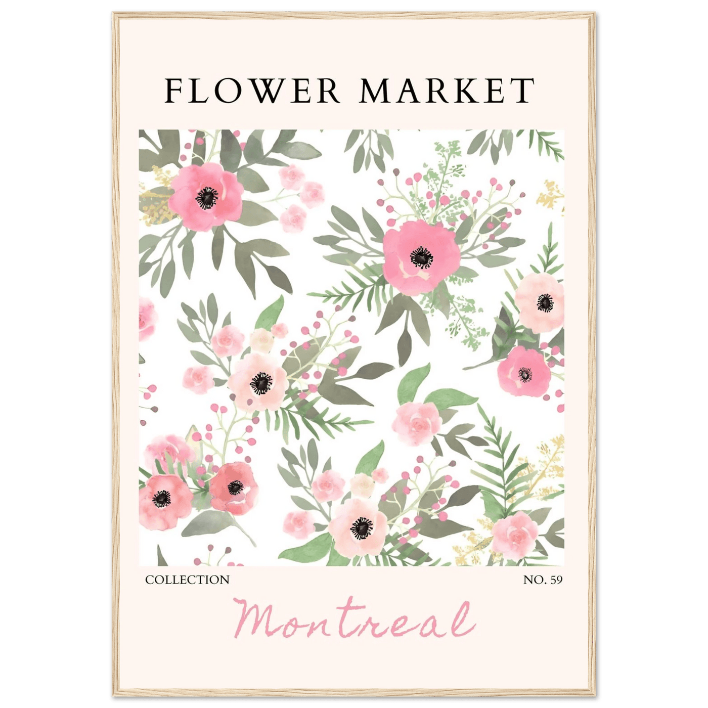 Flower Market Collection: Montreal – Whimsical Floral Art Prints | Ready-to-Hang Framed Posters - Vibrantwalls