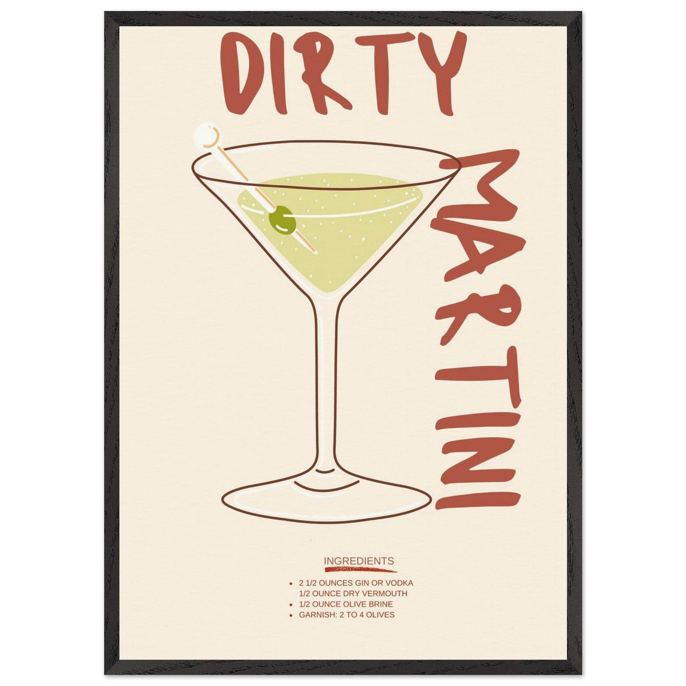 Dirty Martini Cocktail - Vibrantwalls